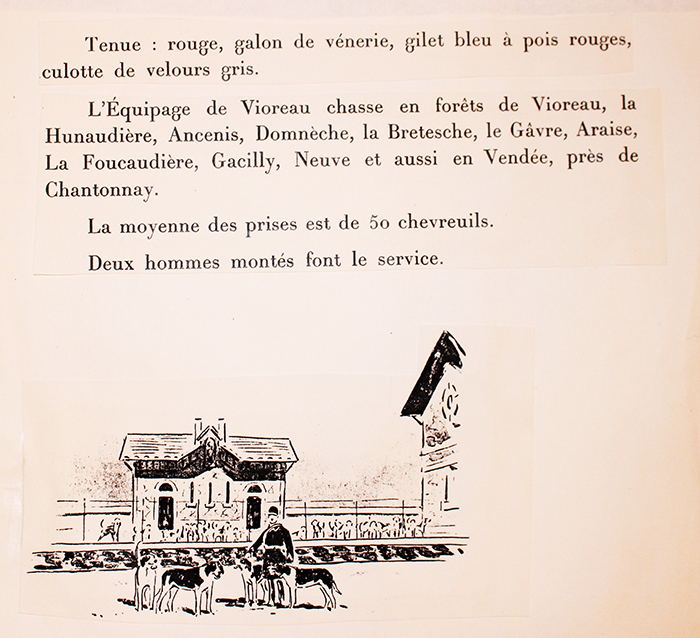 Extrait du livre Les Fanfares des Equipages français par H. de la Porte (1890) - Don de M.-L. Cardon à la Société de Vènerie